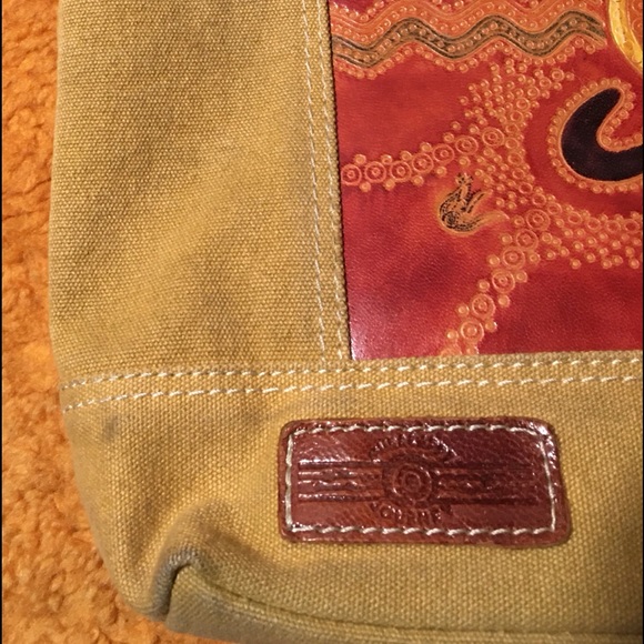 Canvas and genuine leather shoulder crossbody bag - Picture 8 of 15